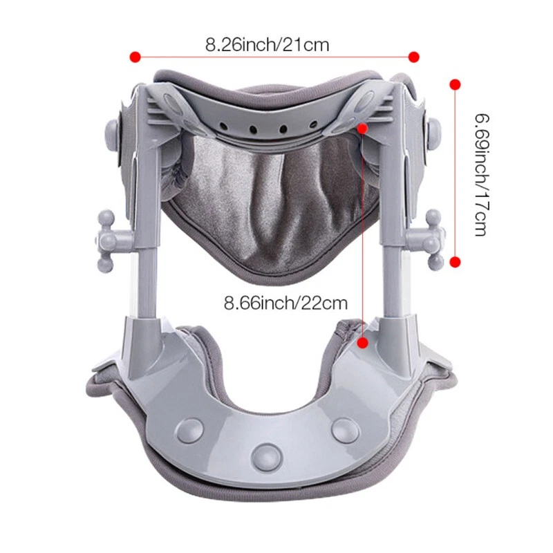 Dispositivo de tracción de cuello cervical de calefacción cuello ajustable estirador de cuello cervical Foto 2 de 4