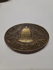 Vintage Montauk Silver Company Bell Telegraph Telephone Libesman Belt Buckle...