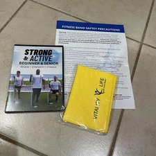 Senior Strength Vitality Life Strong & Active DVD & Resistance Band & Guide NEW