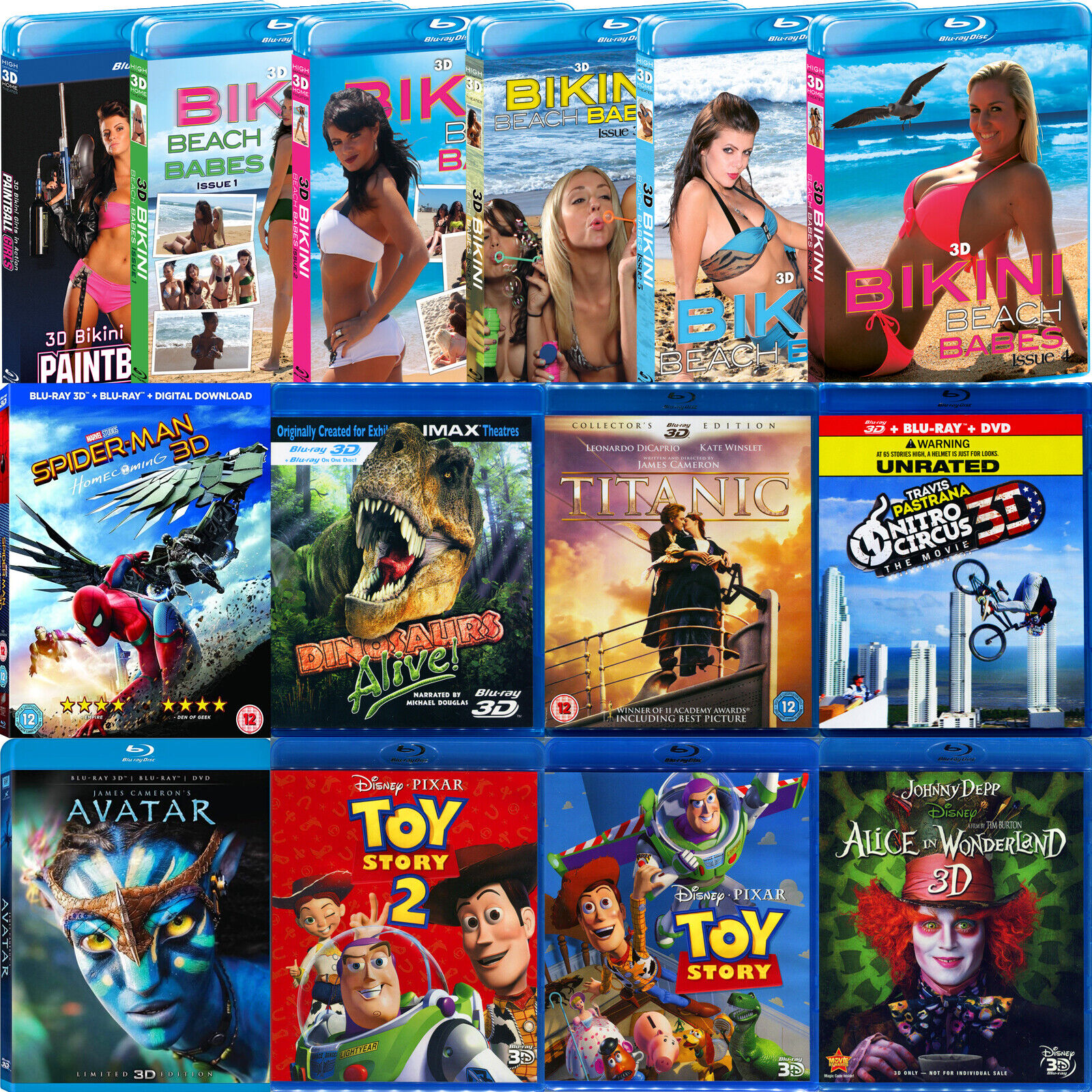 3D Blu-ray Lot Collection - 3D Bluray Movies for 3-D TV & Projectors YOU CHOOSE!