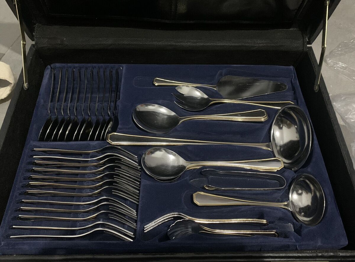 SOLINGEN 70 Pieces Cutlery set With Gold Details . | eBay SOLINGEN 70 Pieces Cutlery set With Gold Details . | eBay