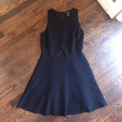Club Monaco Lily Dress Cutout Black Fit & Flare Size 8