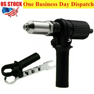LS Professional Electric Rivet Nut Gun Adaptor Insert Cordless Power Drill Tool US