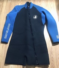 Body Glove Rare Vintage 90s L  shorty  Wetsuit Black  Blue Zip Up 6.5 Density