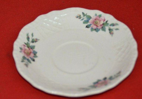 Platillo de repuesto para taza de té enrejado L flores de marfil cesta tejido patrón - Imagen 3 de 10