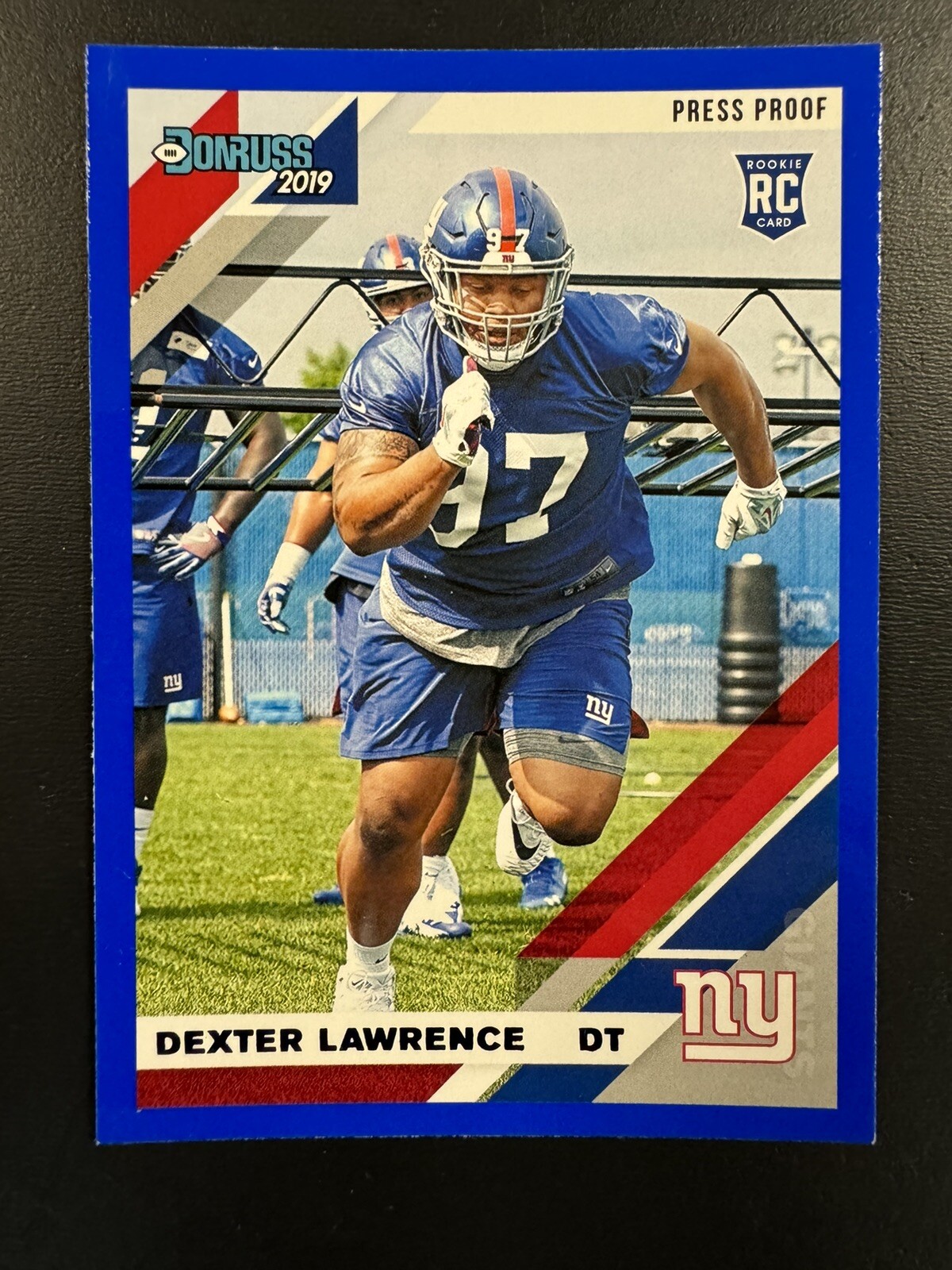2019 Panini Donruss Press Proof Rookie Blue Dexter Lawrence #257 New York Giants