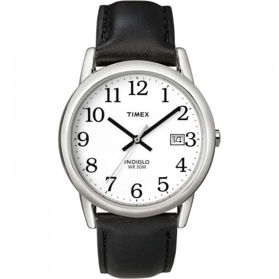 Timex T2h281 Mens White Black Easy Reader Watch