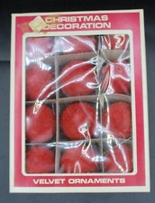 Vintage Christmas Set Of 12 Velvet Ornaments