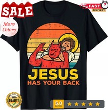 2025/Jesus Has Your Back Jiu Jitsu Retro Christian Men Women T-Shirt