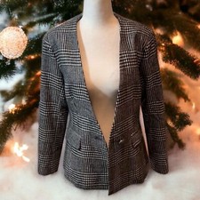 ENTRO black  white Plaid Blazer NWT, size small