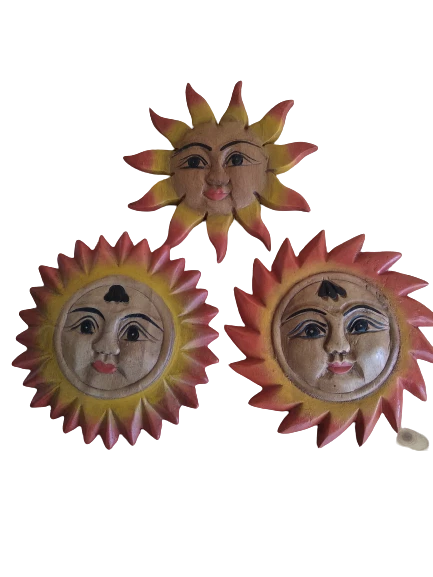 SOLE in legno da parete artigianato artistico oggetti ornamentali