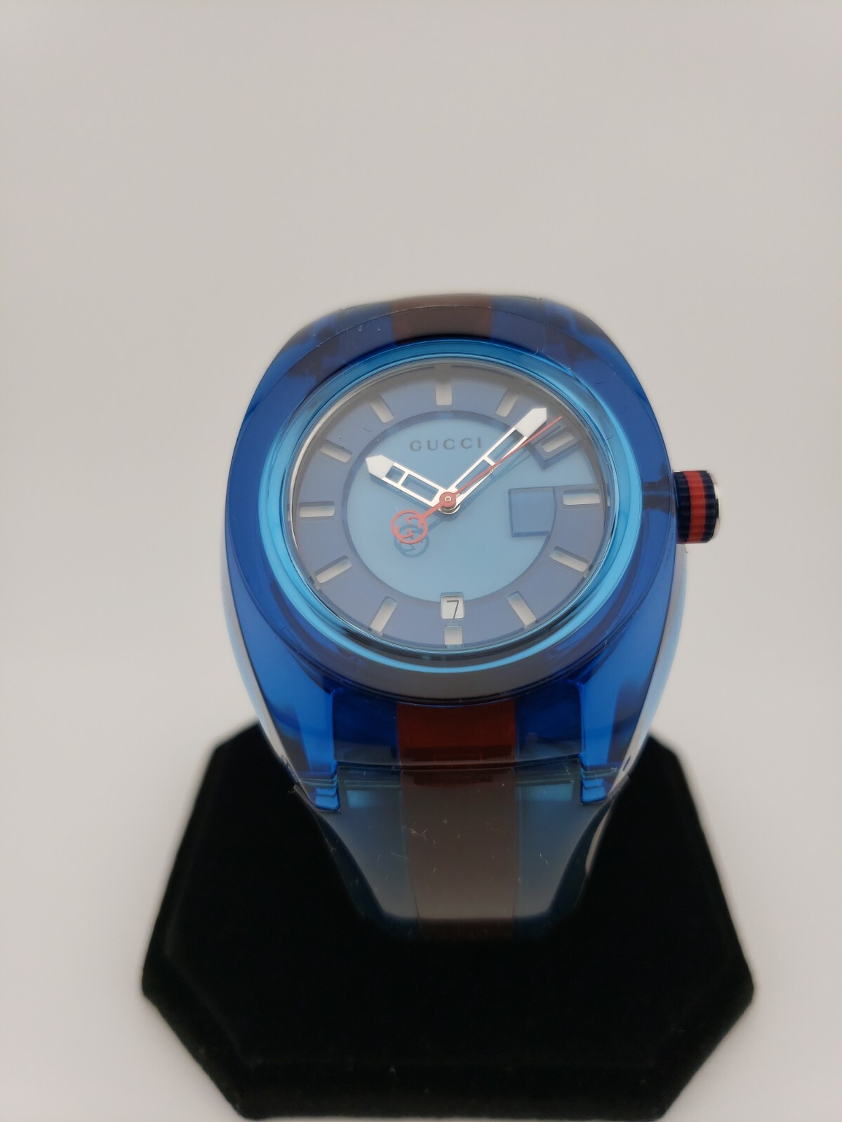 Gucci Sync XL Mens Two Tone Blue Dial Swiss Quartz Watch YA137112