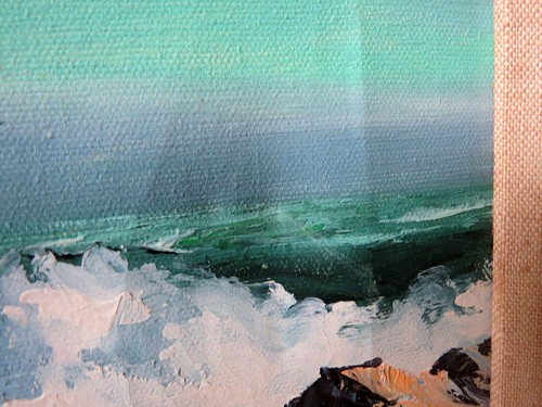 S. Poonell Vintage Original Oil Painting of a Seascape Signed 19 x 16 - Picture 4 of 8