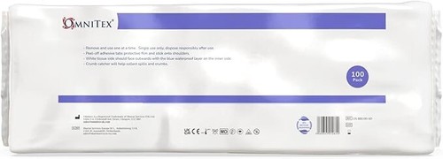 50pcs Omnitex Premium Disposable Adult Bibs with Crumb Catcher Pocket - Picture 2 of 4