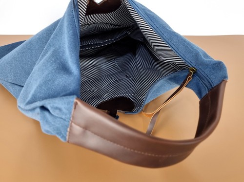 Bolso boho origami de cuero sintético de lona, bolso bandolera, bolso de hombro - Foto 3 di 18
