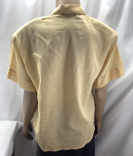 JH Collectibles Camicetta donna 8 misto lino oro giallo MFC230822/TS1 - Foto 2 di 8
