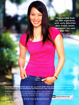 LEE DENIM FOR BREAST CANCER #01 2001 MAGAZINE promo AD LUCY LIU | eBay