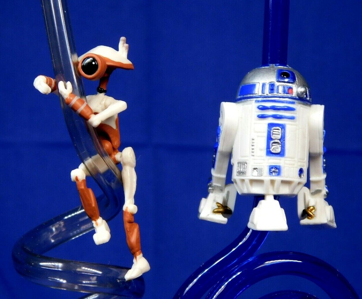 STAR WARS EP1 R2-D2 & PIT DROID SIPPER CRAZY STRAW SET 1999 NEW | eBay
