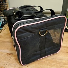 Sherpa Airline Approved Pet Carrier - Black with Pink Trim 17"x10"x10"
