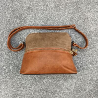 BROWN FAUX LEATHER Y2K HANDBAG SHOULDER BAG GOLD ZIP CARRY | eBay