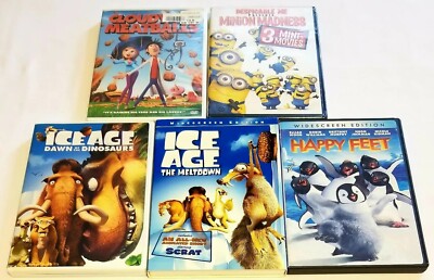 Cloudy With A Chance Of Meatballs, Minion Madness, Ice Age X2 & Happy Feet DVD