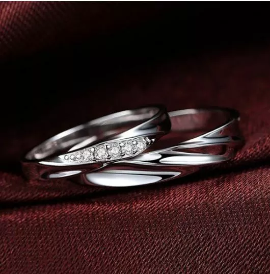 Adjustable Merry Go Round Promise Rings For Couples In Sterling Silver