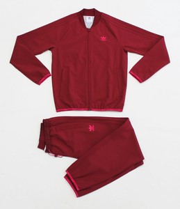 burgundy adidas suit