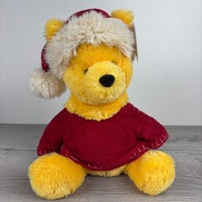 Winnie The Pooh Christmas Santa 12" Soft Plush Toy - Disney Store W/Tag