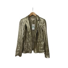 NWT 195 Michael Michael Kors Gold Sequin Blazer 8