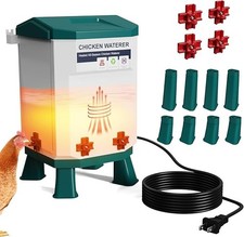 Heated Chicken Waterer,3 Gallon Chicken Poultry Water Heater with Stand for Wint