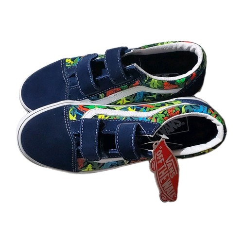 Scarpa Vans bambino taglia 3 Old Skool V bagliore al buio stampa squalo tela pelle - Foto 2 di 5