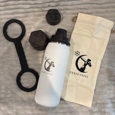 New Ceres Chill Breastmilk Chiller Storage Bottle Stainless Steel, 24oz, White