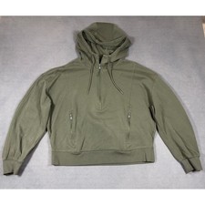 Old Navy Active Hoodie Women Large Green Dynamic Fleece Quarter Zip Pullover