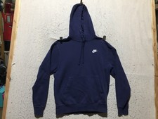 Nike Hoodie Womens S Small Dark Blue White Swoosh Logo Hooded Pocket