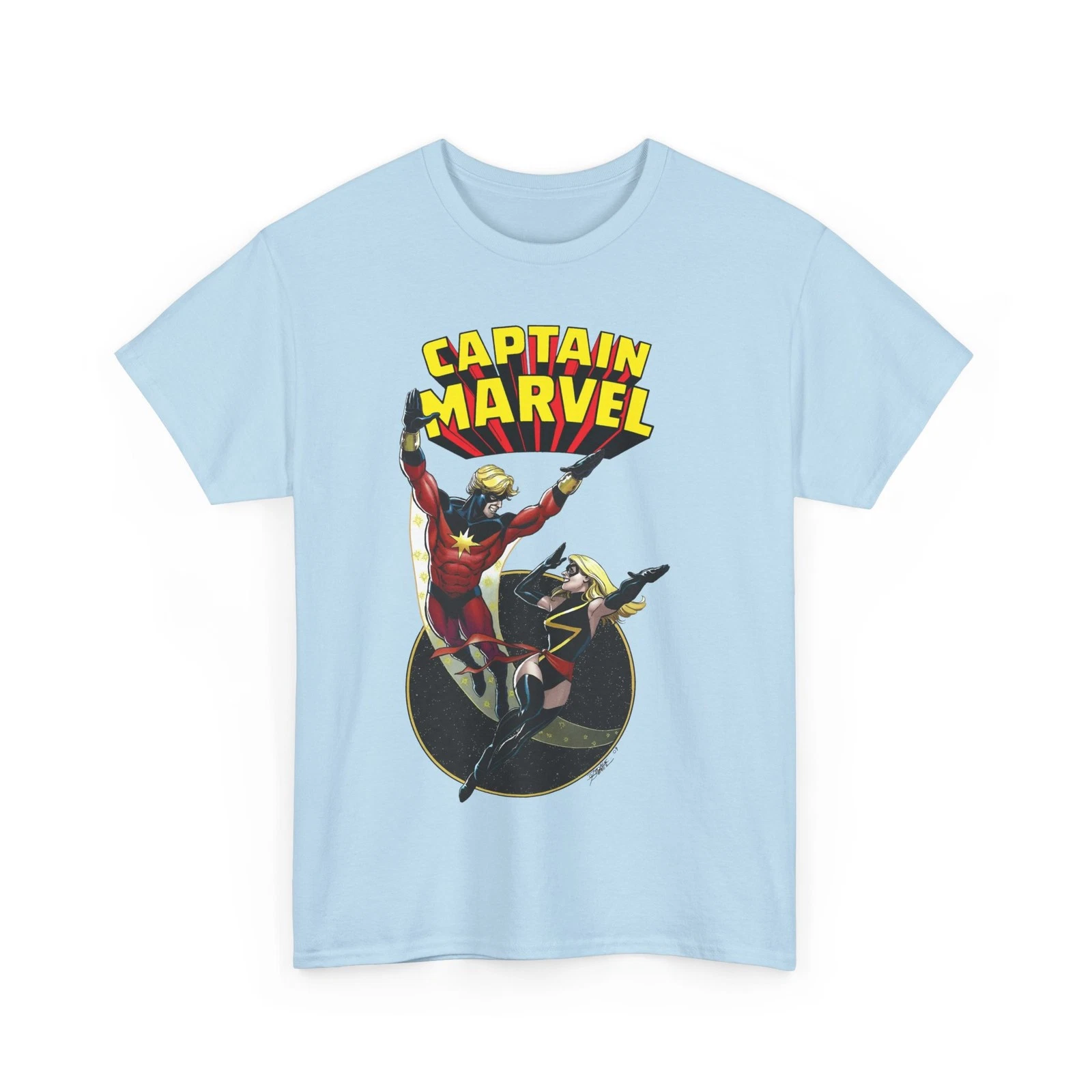 Captain Marvel T-Shirt - George Perez Art - Mar-Vell, Carol Danvers