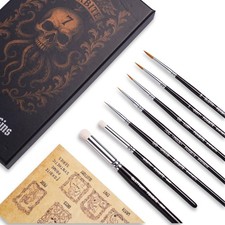 7-Piece Miniature Painting Brush Set - Fine Detail Synthetic Brushes for Acrylic