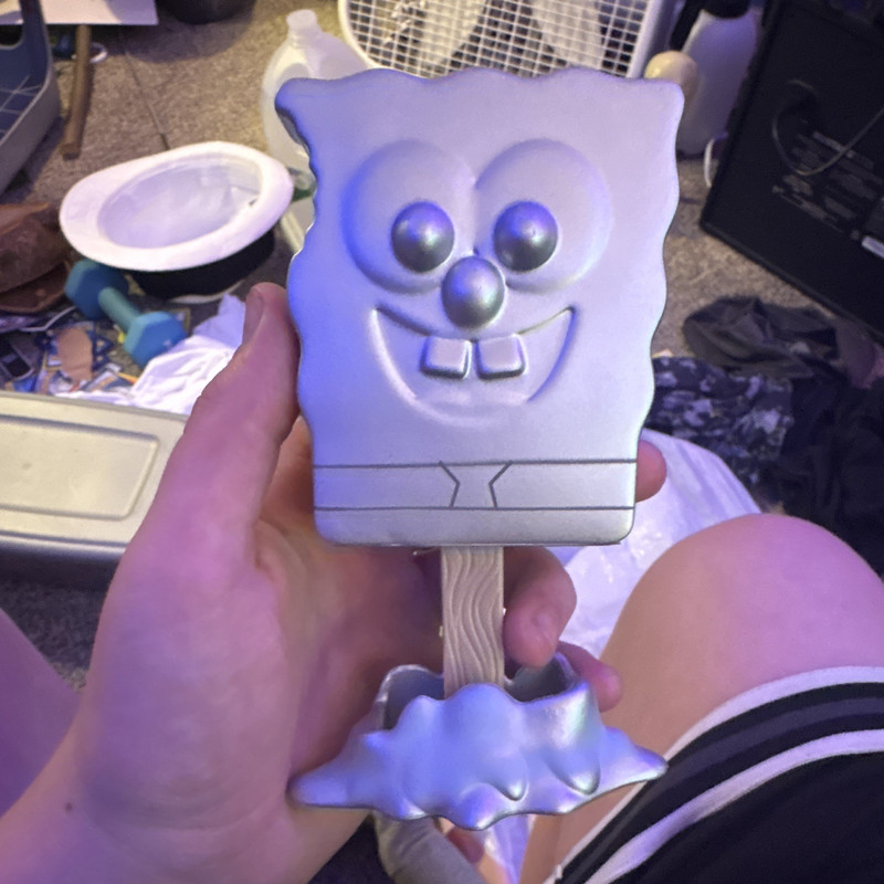 SpongeBob SquarePants Light Up Handheld Figure Toy, Plastic, Purple/White