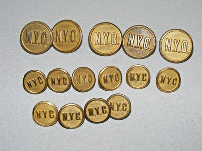 (15) Vtg New York Central Railroad Brass Button Lot N.Y.C.