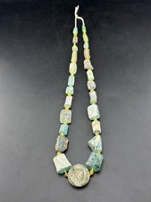 Genuine Ancient Large Roman Glass Necklace Container Circa 18 Century Old