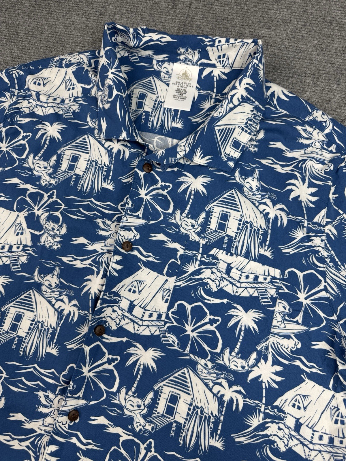 Camisa Hawaiana Oficial Para Hombre Lilo and Stitch Disney Talla Grande