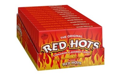 Wonka Red Hots, Cinnamon Flavored Hard Candy, 5.5 Ounce Theater Candy Box 12 PK