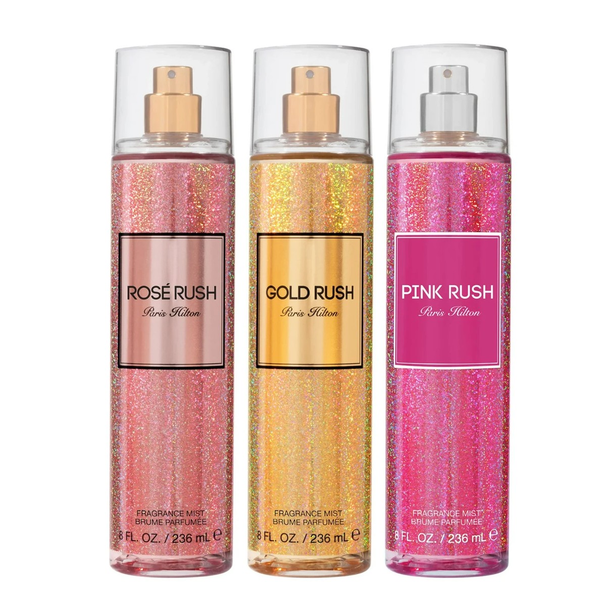 Paris Hilton 3 Piece Rush Body Spray Gift Set for Women, 8 fl oz