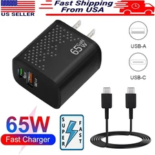 65W Super Fast Charging Adapter Charger for Samsung Galaxy S22 S23 + Ultra A54