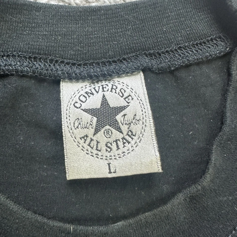 CONVERSE Herren T Shirt Kurzarm Gr L Vintage All Star Classic Logo Schwarz 4809 - Bild 4 von 4