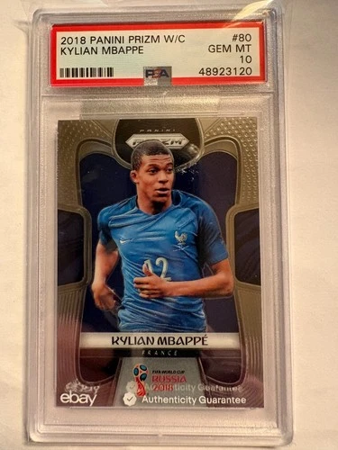 2018 PANINI PRIZM W/C KYLIAN MBAPPE #80 GEM MT PSA 10