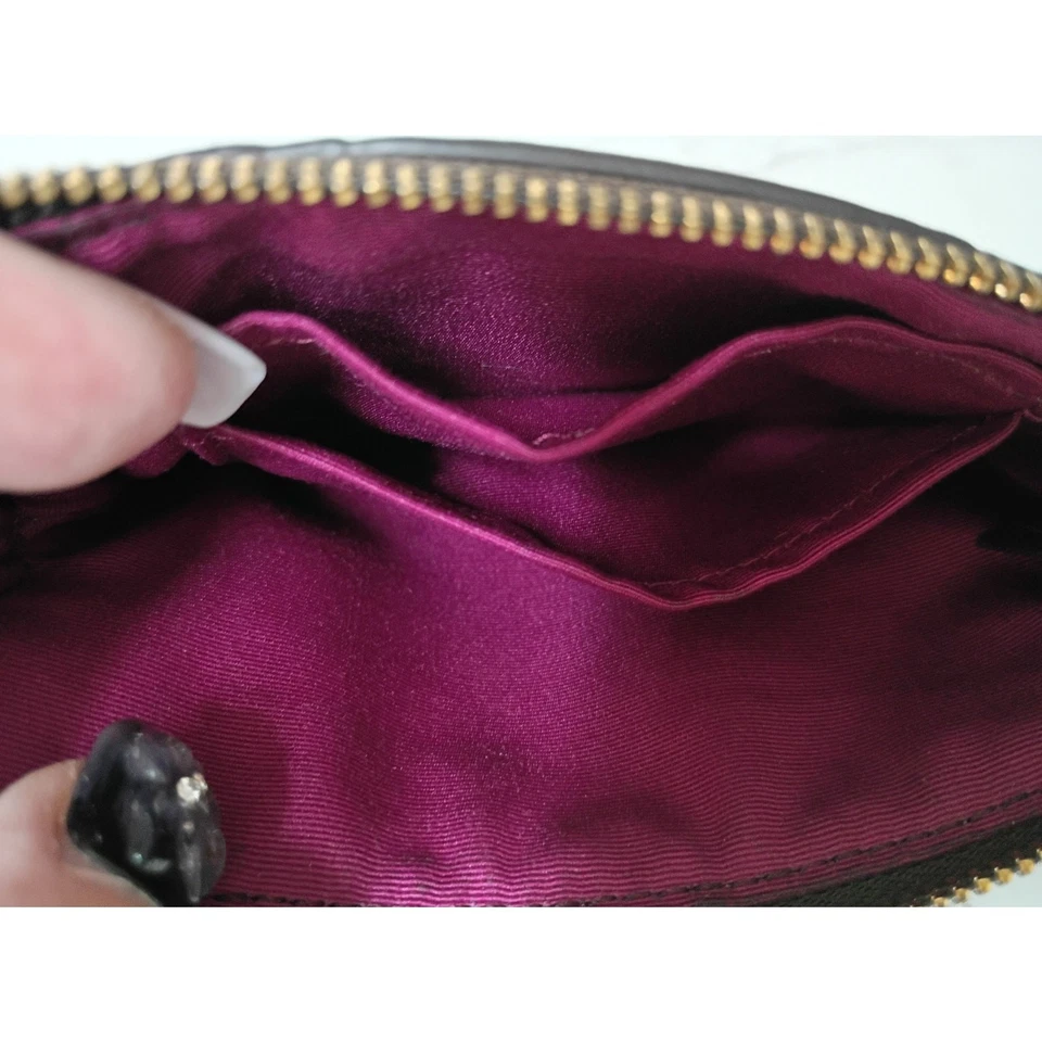 ТРЕНЕР темно коричневый/горячий розовый подпись логотип молнии кошелек с ремешком  - Изображение 3 из 4