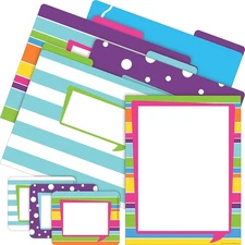 Barker Creek Get Organized Office Kit, Happy, with 12 Coordinating Designer File