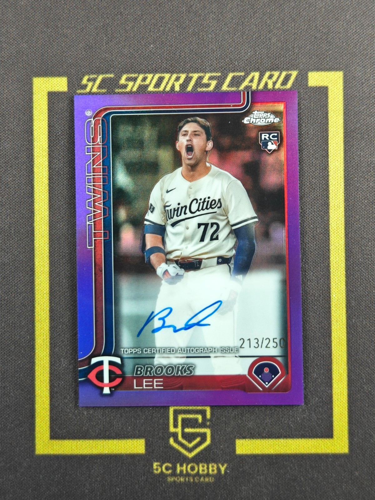 2025 Topps Chrome Rookie Purple Refractor/250 Auto Brooks Lee FCNYH