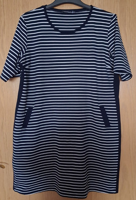 Damen Kleid Cassia  Gr. 42  wie neu! dunkelblau-weiß  mit zwei Taschen