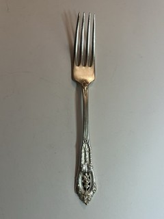 Wallace Sterling Silver Rose Point Dinner Fork 7” Long 42 Grams